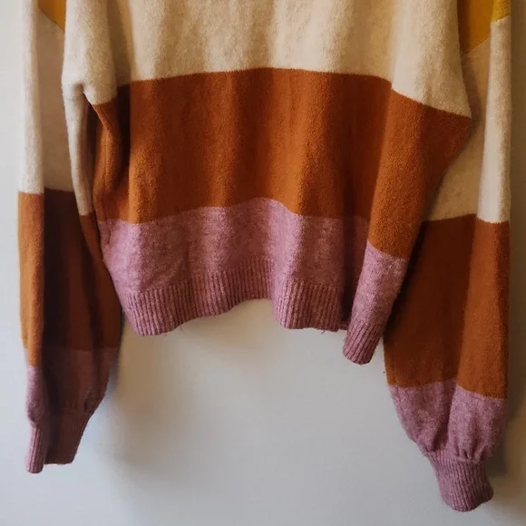 Madewell 'Gladwell' balloon sleeve fuzzy striped sweater - multicolor - Size S - Picture 8 of 10